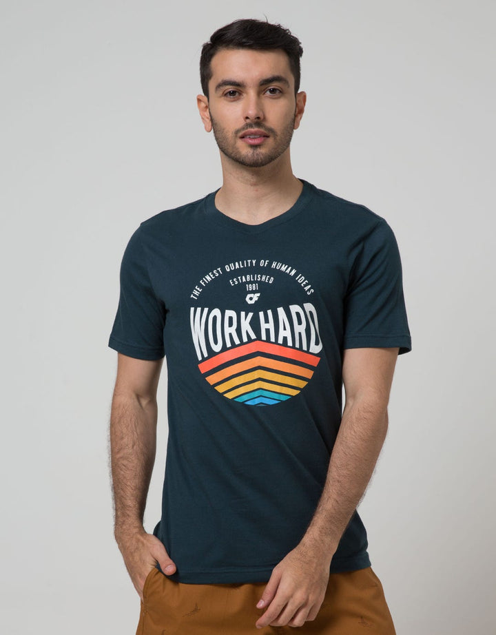 Country Fiesta Mens Tshirt Young Wording Workhard