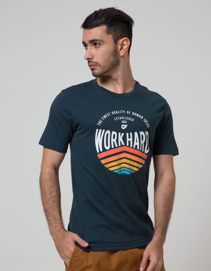 Country Fiesta Mens Tshirt Young Wording Workhard