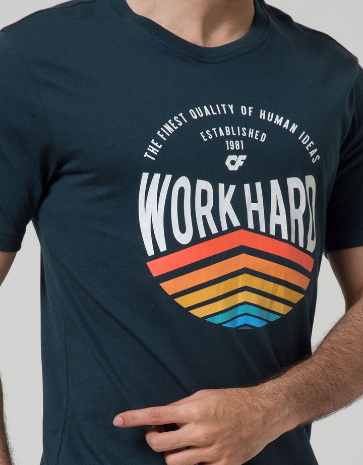 Country Fiesta Mens Tshirt Young Wording Workhard
