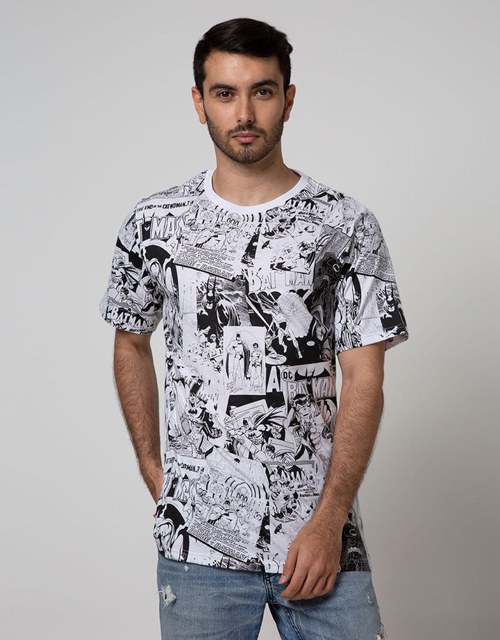 T Zone Short Sleeve T-Shirt Wb Fullprint Batman Comic