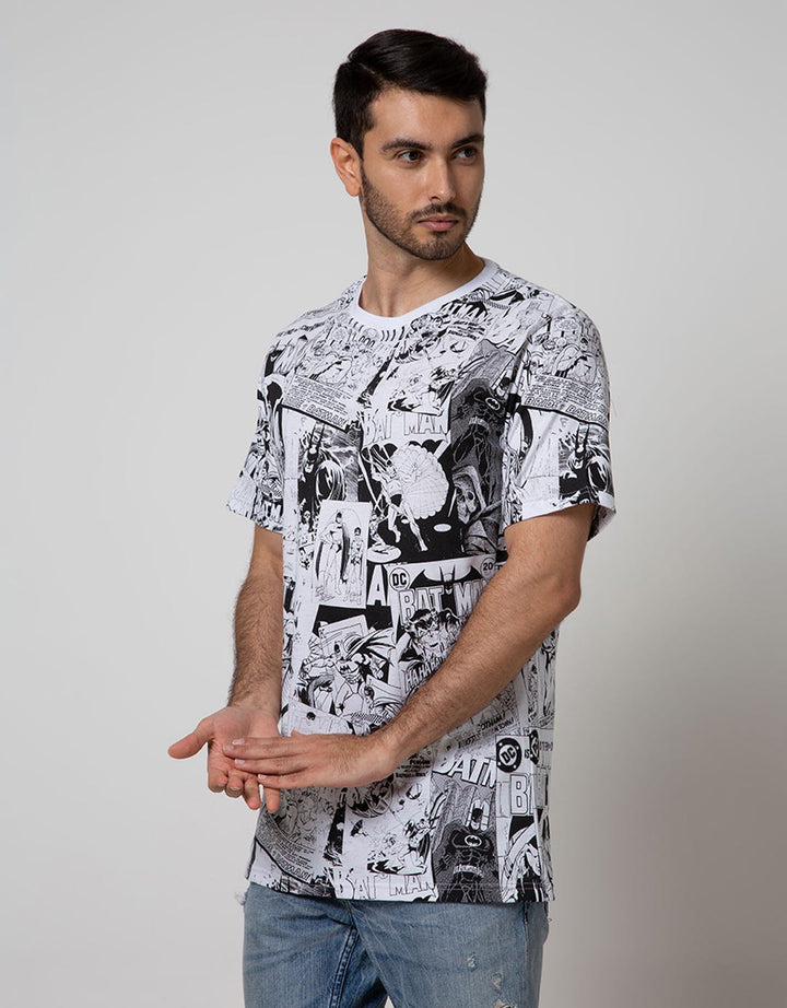 T Zone Short Sleeve T-Shirt Wb Fullprint Batman Comic