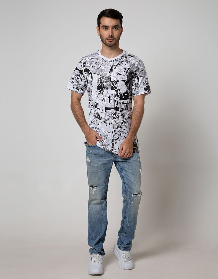 T Zone Short Sleeve T-Shirt Wb Fullprint Batman Comic
