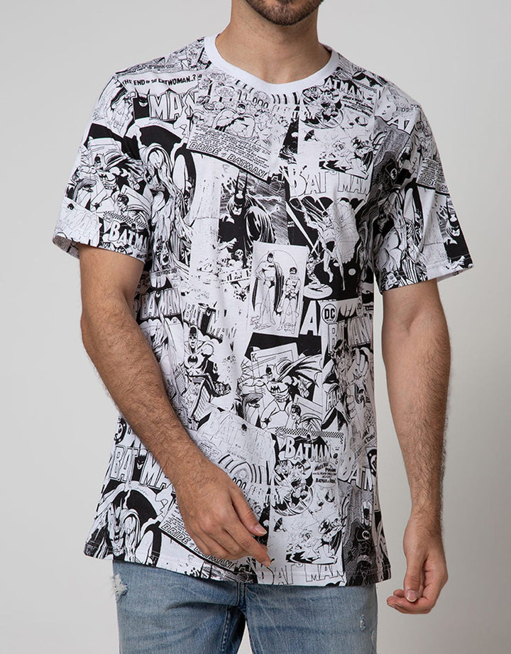T Zone Short Sleeve T-Shirt Wb Fullprint Batman Comic