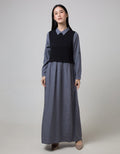 Ultraviolet Mix Knit Maxi Dress