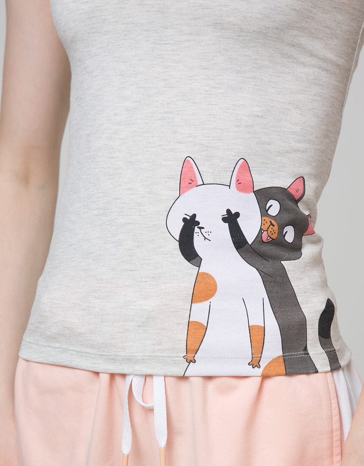 Nevada Singlet Print Cat