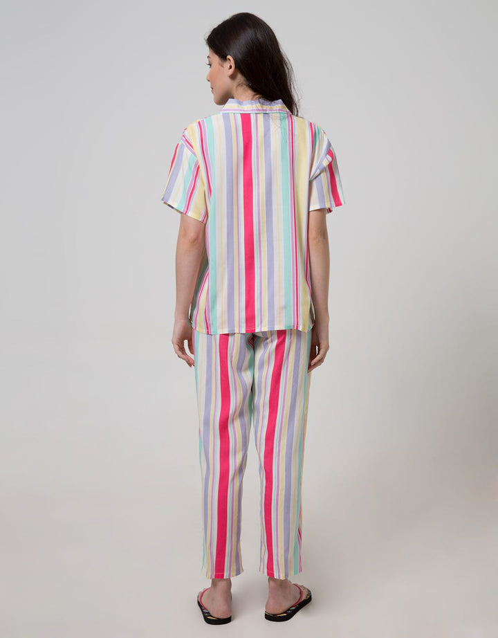Nevada Short Sleeve Pyjama Pants Bling Stripe
