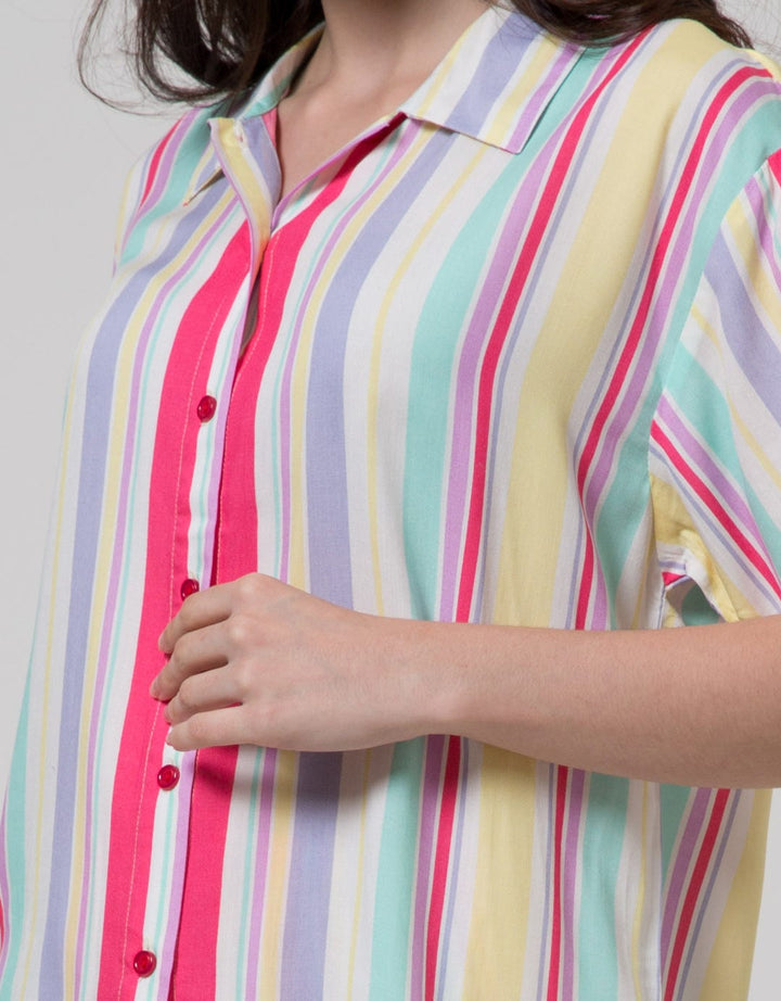 Nevada Short Sleeve Pyjama Pants Bling Stripe