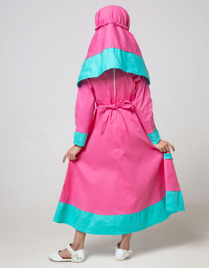 Two Mix Dress Muslim Ribbon