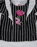 Two Mix Striped-Klok Skirt Suit