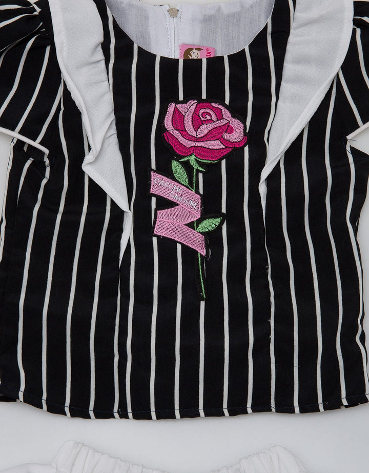 Two Mix Striped-Klok Skirt Suit