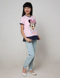 Disney Short Sleeve T-Shirt Minnie Bow Bawah Geber
