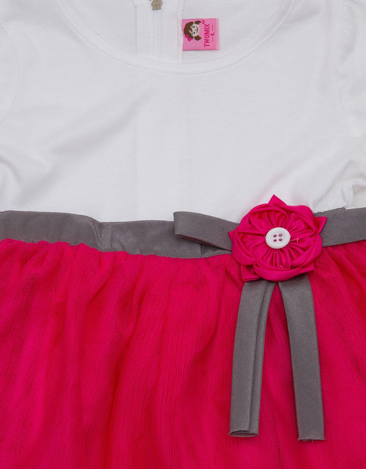 Two Mix Dress Baby Tile Bunga Pink