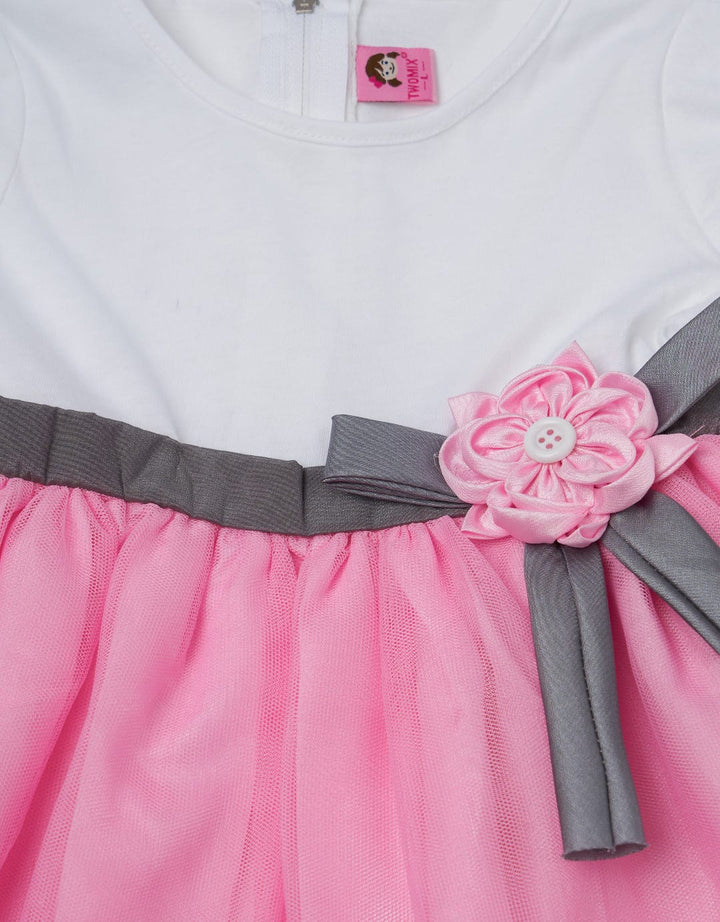 Two Mix Dress Baby Tile Bunga Pink