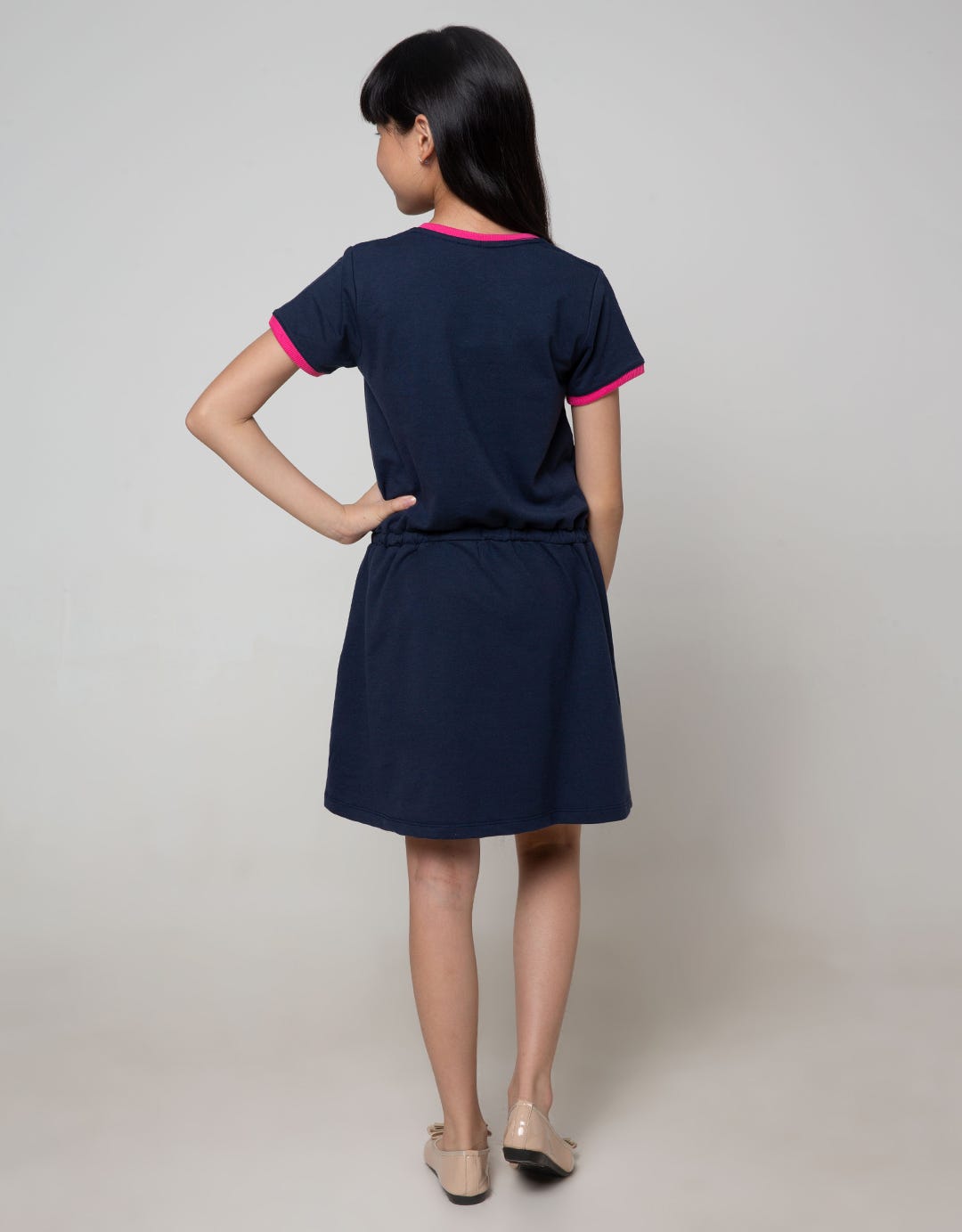 Disney Short Sleeve Midi Dress Minnie Elastic Waist