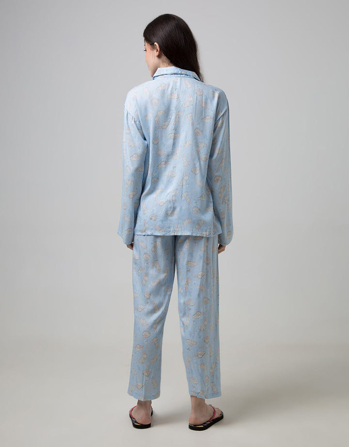 Nevada Long Sleeve Pyjama Pants Bunny Love Flower