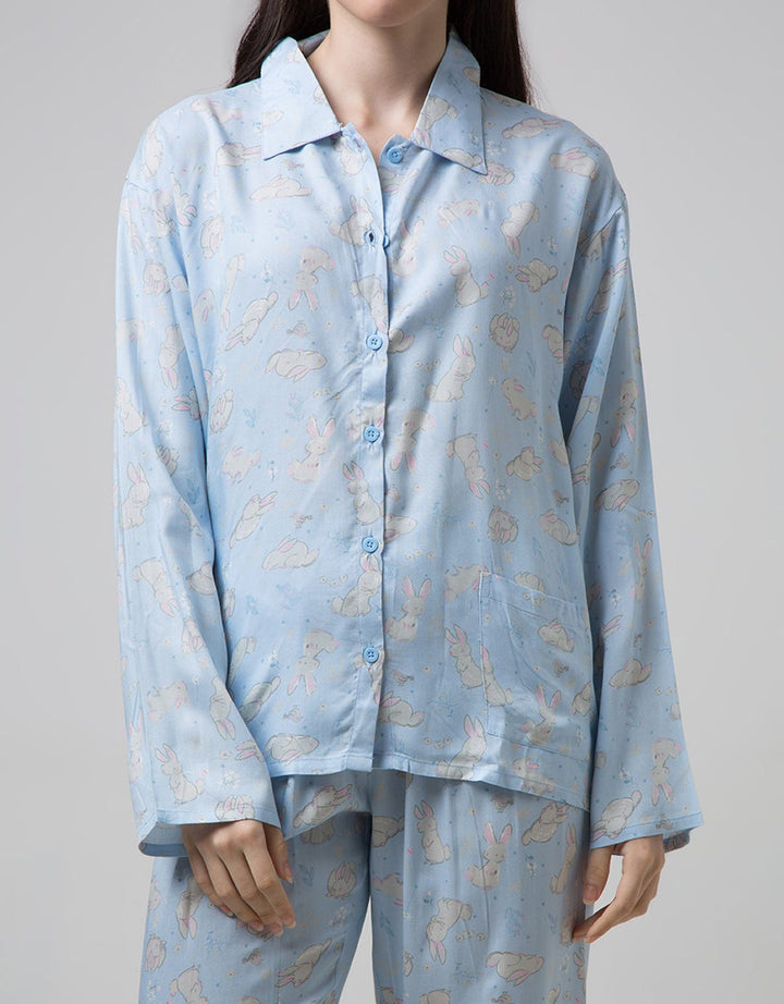 Nevada Long Sleeve Pyjama Pants Bunny Love Flower
