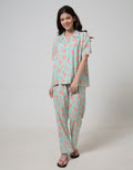 St. Yves Short Sleeve Pyjama Pants Linear Set
