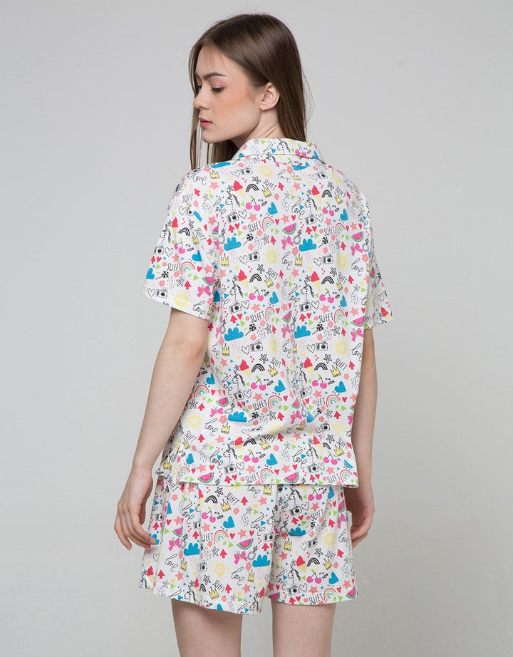 Nevada Short Sleeve Pyjama Shorts Love