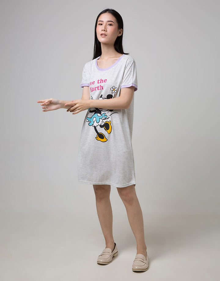Disney Short Sleeve Midi Dress Minnie Save The Earth
