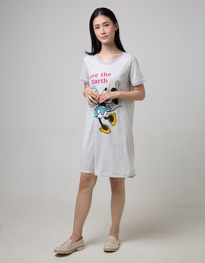 Disney Short Sleeve Midi Dress Minnie Save The Earth