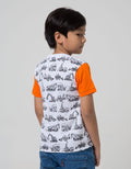 Little M Short Sleeve T-Shirt Fullprint Crane Excavator Kantong Print