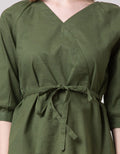 Connexion Long Sleeve Blouse 7/8 V-neck Slub Overslagh With Elastic