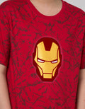 Marvel Avenger Iron Man Fullprint Face Flock Short Sleeve T-Shirt