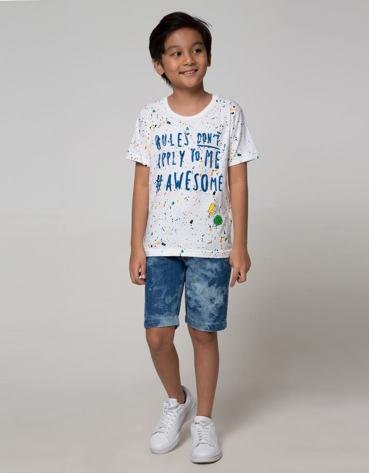 Little M Short Sleeve Tshirt Fullprint Splash Color Rules Dont Apply