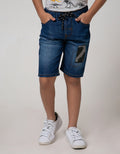 Little M Denim Short Karet Aplikasi Army