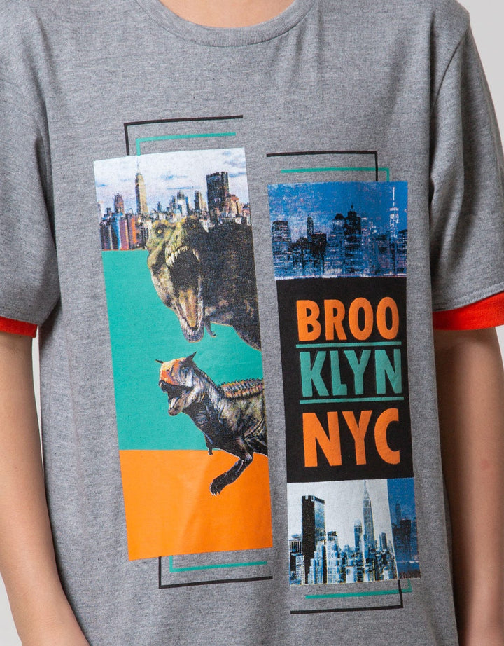 Aero Kids Short Sleeve T-Shirt Printnofloc Regular Dino Photo