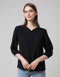 St. Yves 3/4 Blouse Top With Front Details