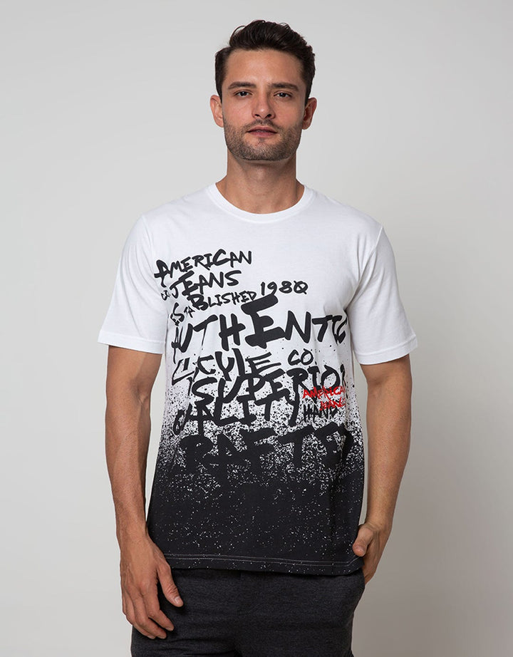 American Jeans Ss T-Shirt Grafitti Print