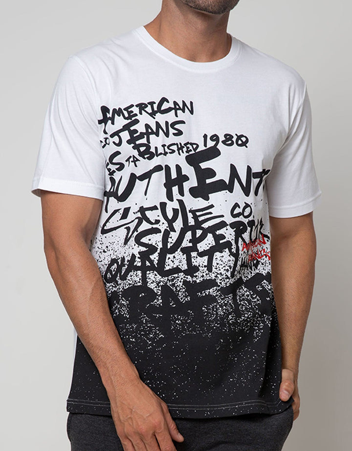 American Jeans Ss T-Shirt Grafitti Print