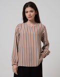 Details Long Sleeve Blouse Strech Wolly Crepe