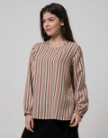 Details Long Sleeve Blouse Strech Wolly Crepe