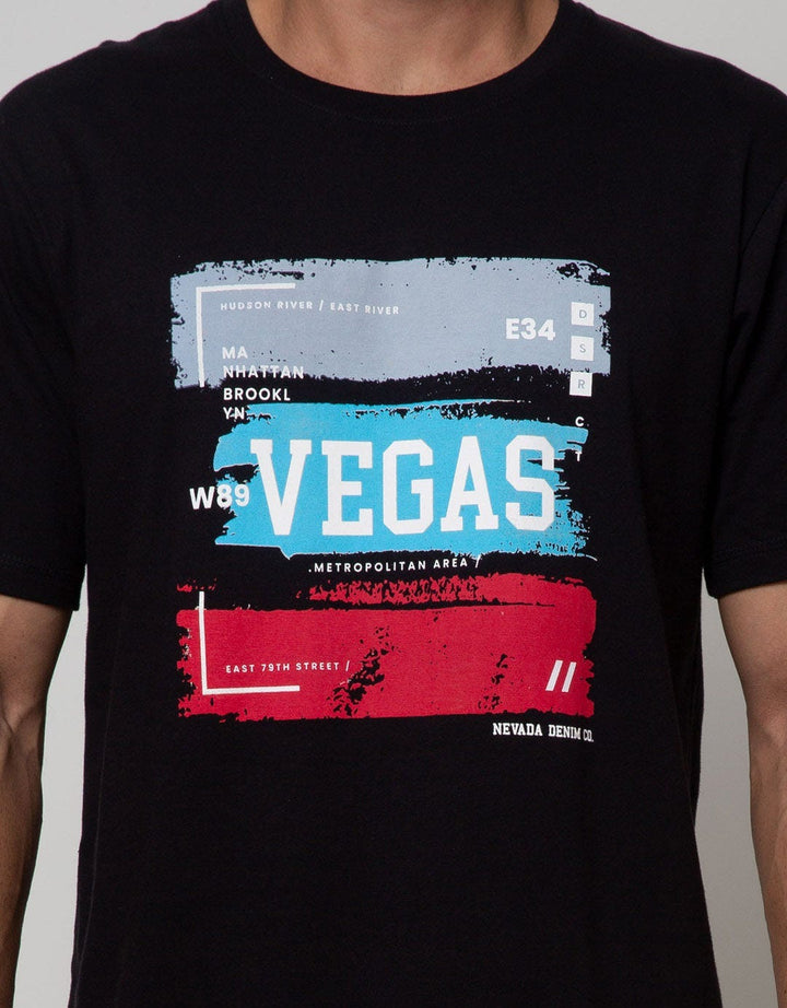 Nevada Short Sleeve T-Shirt Print Paint Brush Vegas