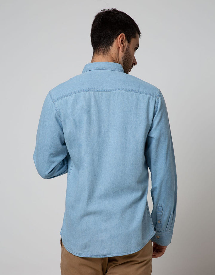 Nevada Long Sleeve Shirt Denim 5 Oz Eznym Bleach