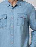 Nevada Long Sleeve Shirt Denim 5 Oz Eznym Bleach