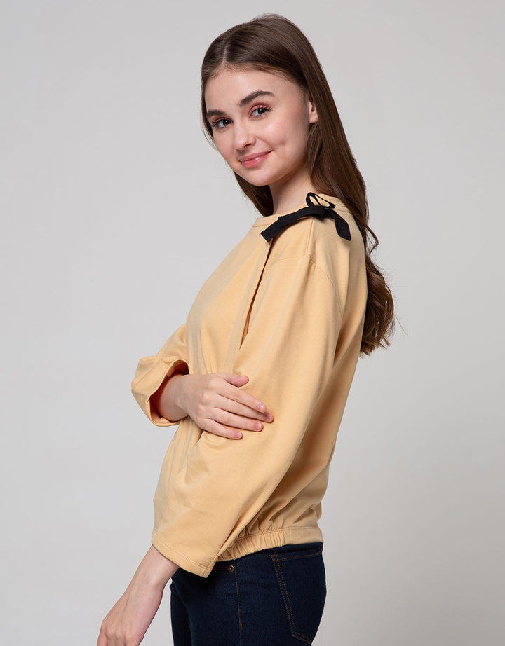 Details Long Sleeve Blouse Top With Pita Wording