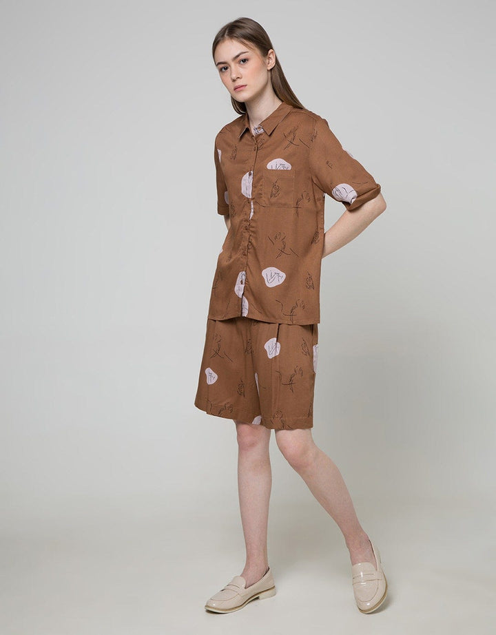 Details Short Sleeve Shirt Print With Face