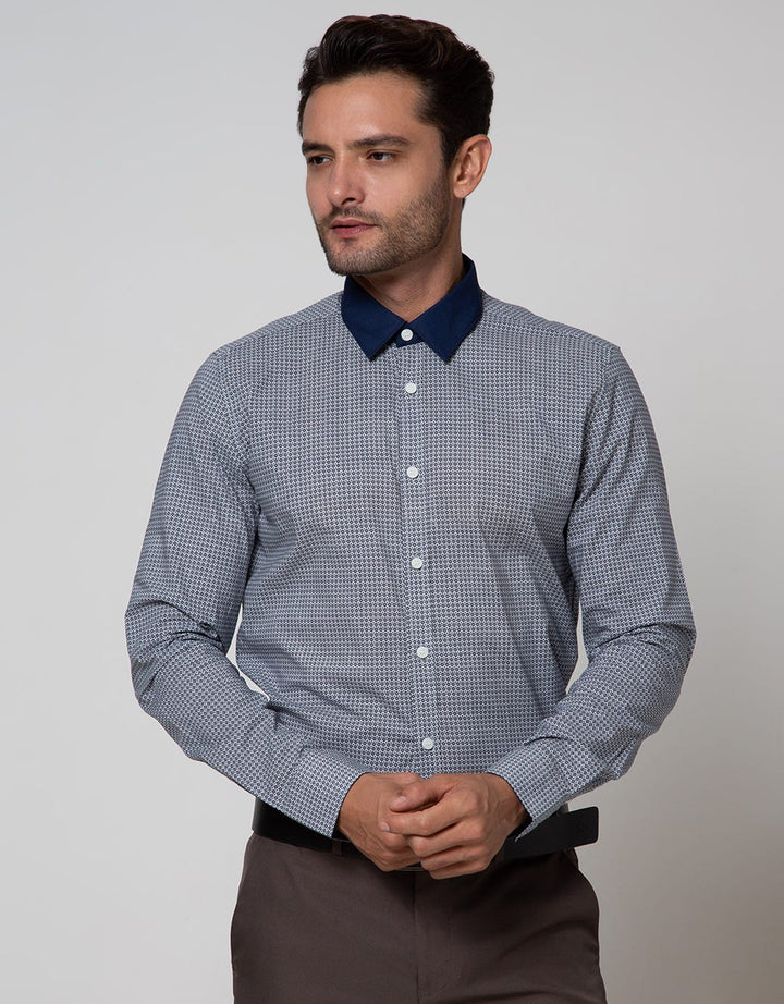 Andrew Smith Kemeja Lengan Panjang Print Cubes