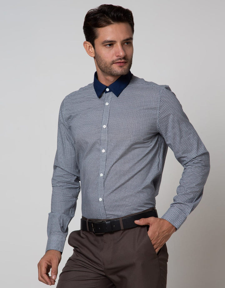 Andrew Smith Kemeja Lengan Panjang Print Cubes