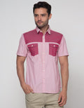 Andrew Smith Short Sleeve Two Tone Color Shirt