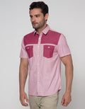 Andrew Smith Short Sleeve Two Tone Color Shirt