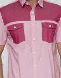 Andrew Smith Short Sleeve Two Tone Color Shirt