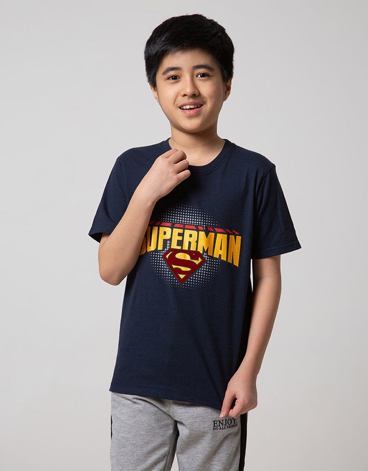 Character Short Sleeve T-Shirt Superman Letter Logo