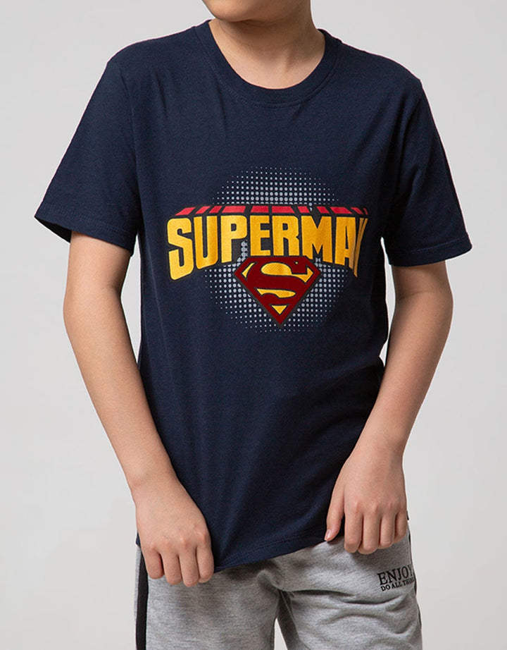 Character Short Sleeve T-Shirt Superman Letter Logo