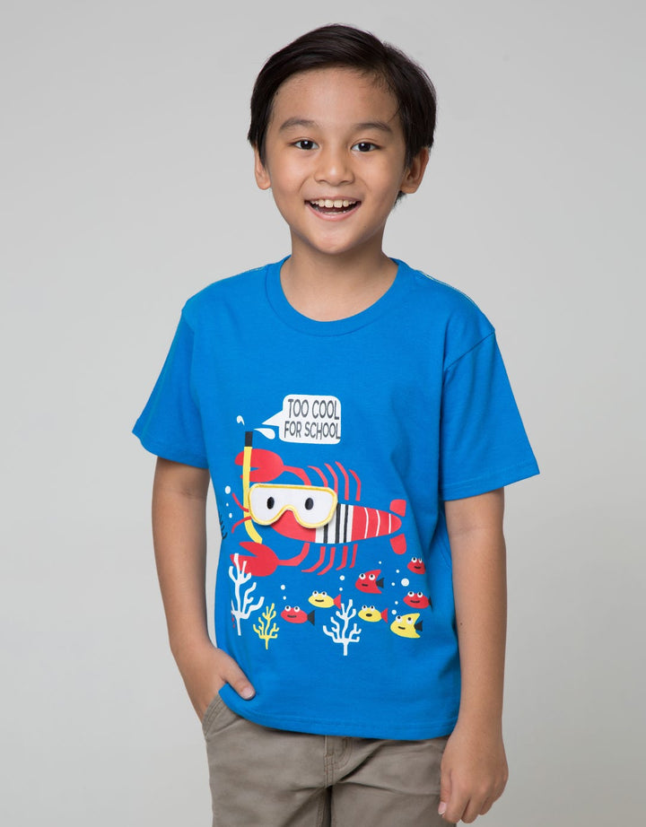 Little M Short Sleeve T-Shirt Lobster Kacamata Flip Bordir