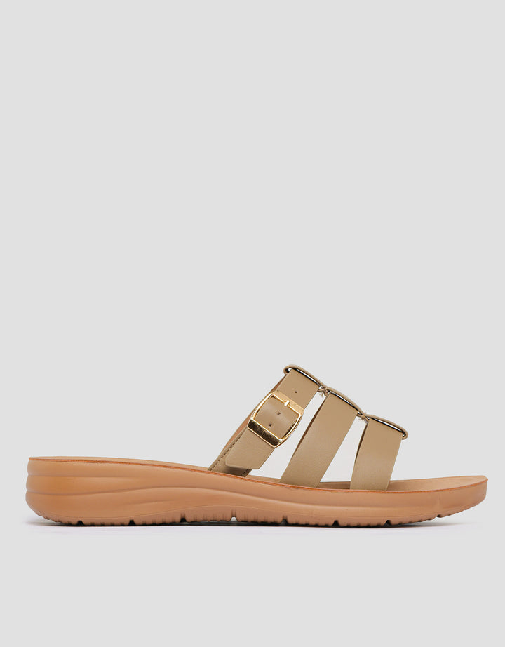 St. Yves Tripple Strap Slipper Sandal Wanita