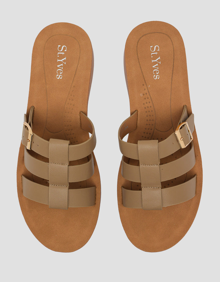 St. Yves Tripple Strap Slipper Sandal Wanita